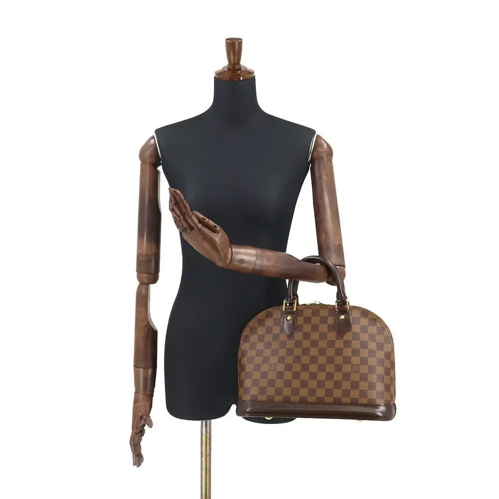 Louis Vuitton Damier Alma PM Hand Bag Ebene Brown